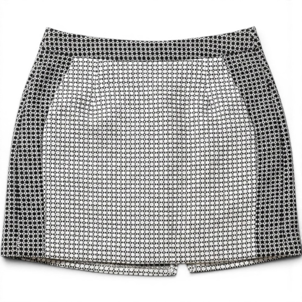 Banana Republic Black White Starburst Geometric Mini Skirt 90s‎ Revival Size 10